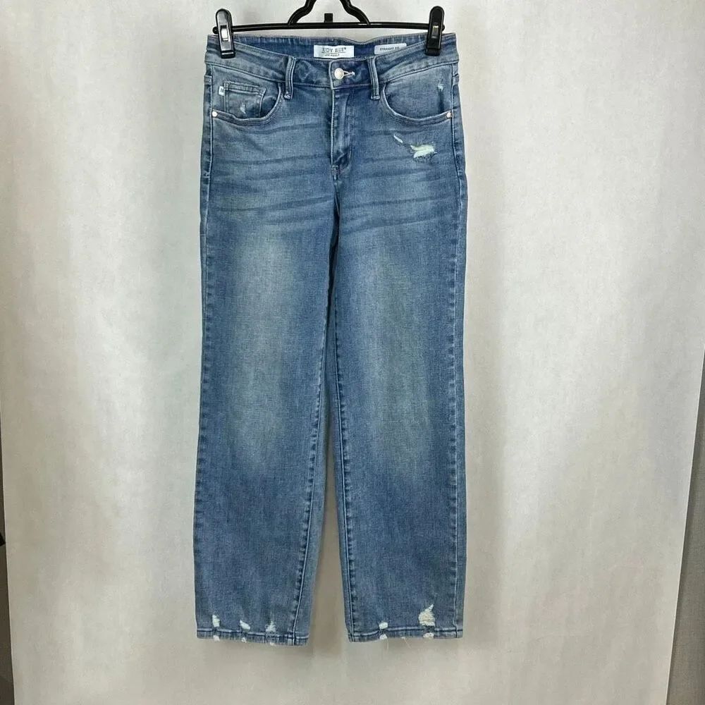 Judy Blue Straight Fit Denim Jeans Sz 5 / 27 Style JB88656MD 29” Inseam 10” Rise
